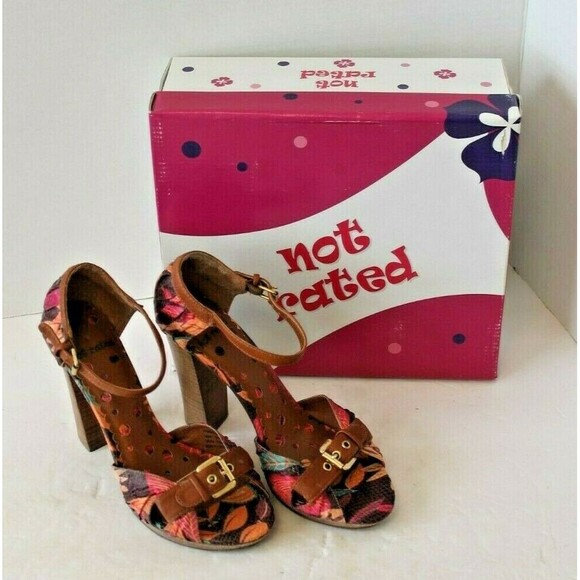 Not Rated Crush On You Heels Boho Sandals Shoes w/Box Womens Size 6 M - Picture 1 of 9